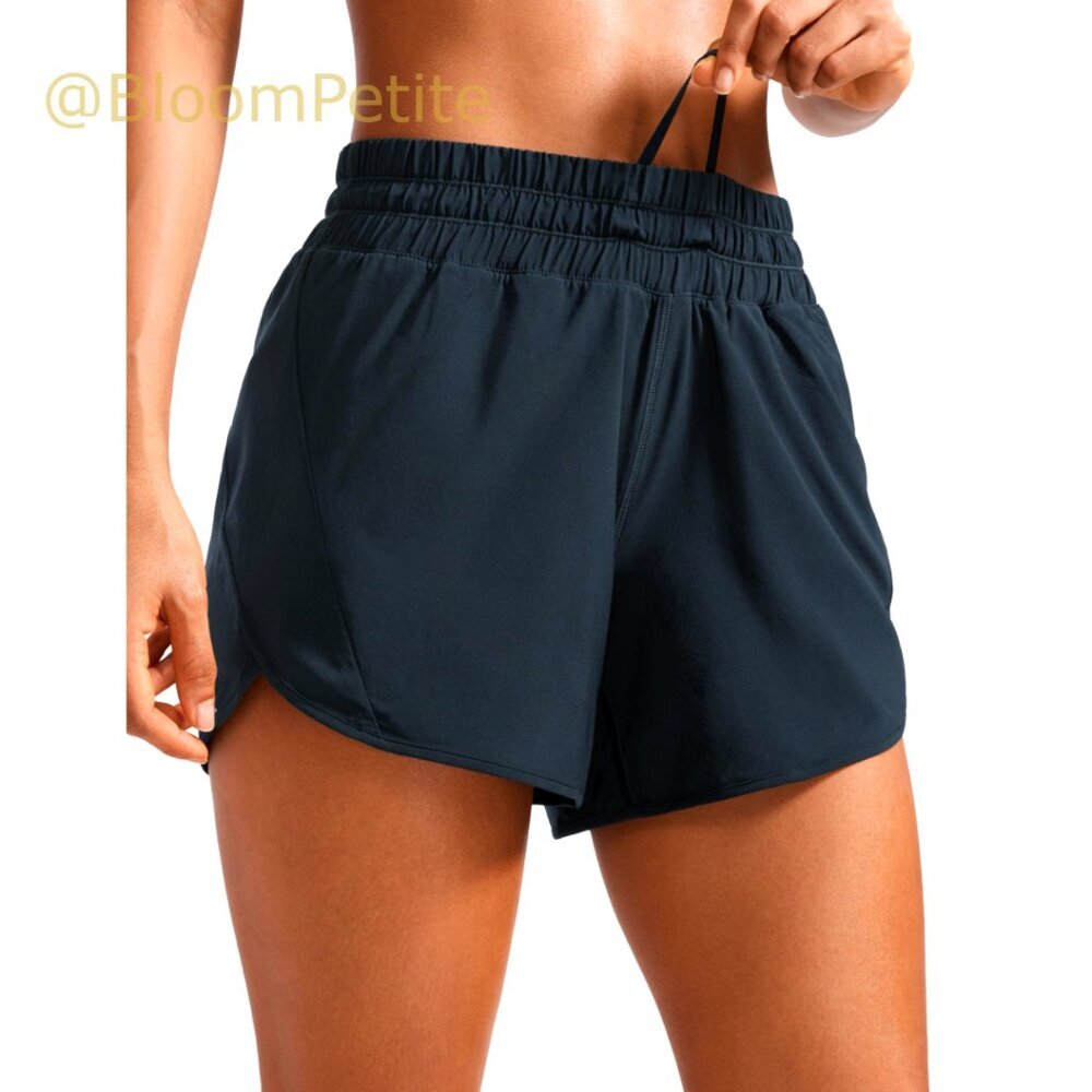 High Waisted Quick Dry Athletic Shorts 5'' Inseam with Zip Pocket